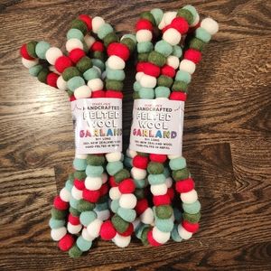 NEW! 2 Trader Joe's Holiday Felted Garland